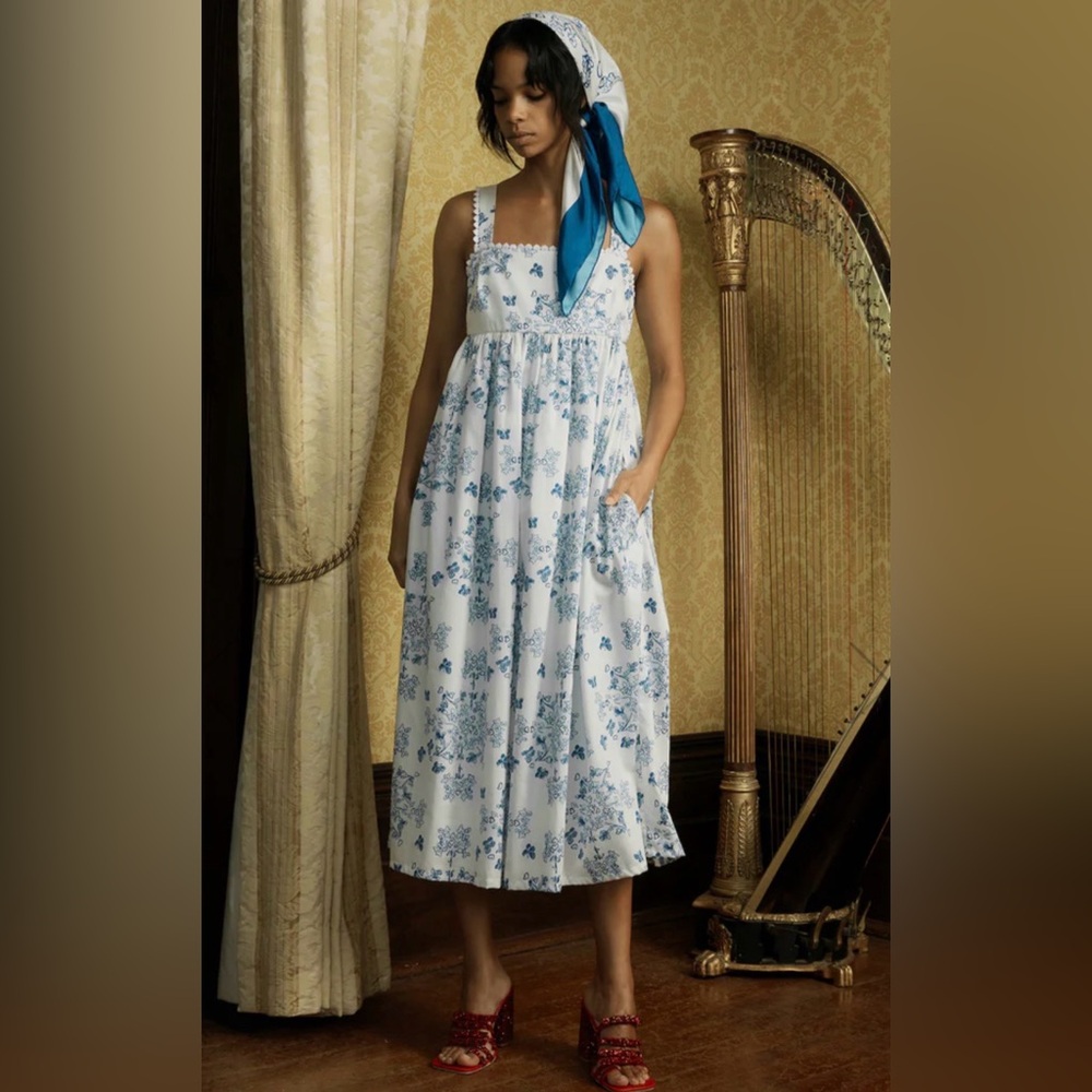 Macgraw Florence Porcelain Print Dress NWOT